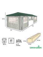 Тент-шатёр садовый Green Glade 1070, 3×9×2.5 м, полиэтилен, металлический каркас, зелёный - Фото 9