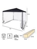 Тент-шатёр садовый Green Glade 1086, 3×3×2.5 м, с москитной сеткой, полиэстер, металлический каркас, синий - Фото 8