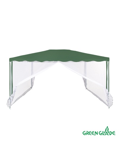Тент-шатёр садовый Green Glade 1088, 3×4×2.5 м, с москитной сеткой, полиэстер, металлический каркас, зелёный