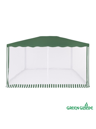 Тент-шатёр садовый Green Glade 1088, 3×4×2.5 м, с москитной сеткой, полиэстер, металлический каркас, зелёный