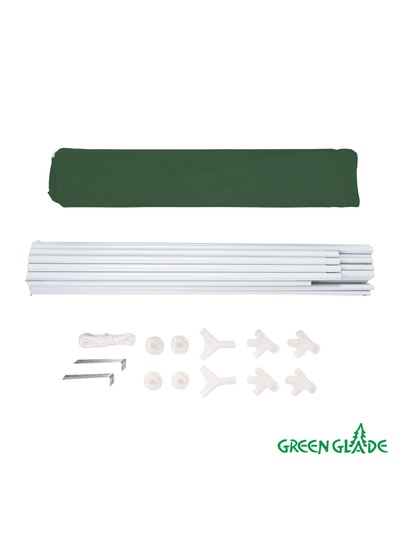 Тент-шатёр садовый Green Glade 1088, 3×4×2.5 м, с москитной сеткой, полиэстер, металлический каркас, зелёный