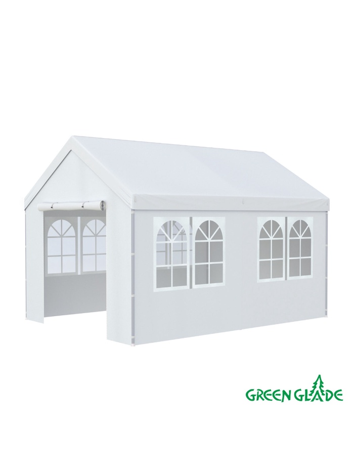 Тент-шатёр садовый Green Glade 3034, 3×4×3.1 м, полиэстер, металлический каркас, белый - Фото 1