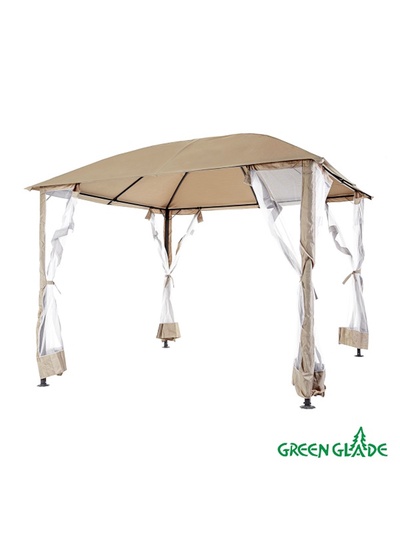 Тент-шатёр садовый Green Glade 1067, 3×3×2.5 м, с москитной сеткой, полиэстер, стальной каркас, коричневый