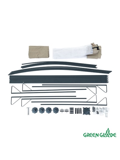 Тент-шатёр садовый Green Glade 1067, 3×3×2.5 м, с москитной сеткой, полиэстер, стальной каркас, коричневый