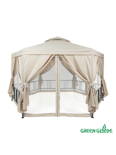 Тент-шатёр садовый Green Glade 1080, 2×2×2 м, полиэстер, стальной каркас, бежевый