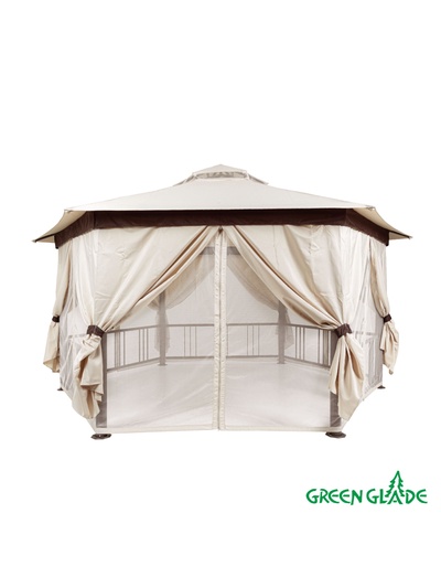 Тент-шатёр садовый Green Glade 1150, 2.5×2.5×2.5 м, полиэстер, стальной каркас, бежевый