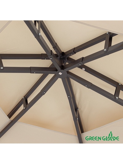 Тент-шатёр садовый Green Glade 1150, 2.5×2.5×2.5 м, полиэстер, стальной каркас, бежевый