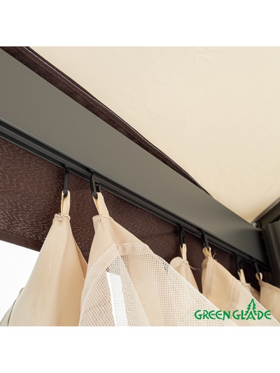 Тент-шатёр садовый Green Glade 1150, 2.5×2.5×2.5 м, полиэстер, стальной каркас, бежевый
