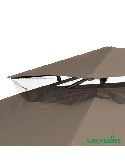 Тент-шатёр садовый Green Glade 1151, 3×6×2.65 м, с москитной сеткой, полиэстер, стальной каркас, коричневый