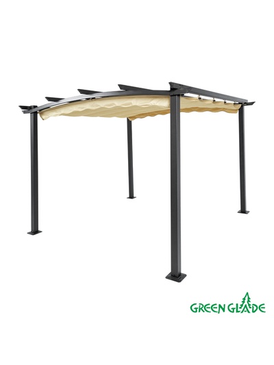Тент-шатёр садовый Green Glade 1152, 3×3×2.32 м, полиэстер, стальной каркас, бежевый