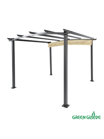 Тент-шатёр садовый Green Glade 1152, 3×3×2.32 м, полиэстер, стальной каркас, бежевый