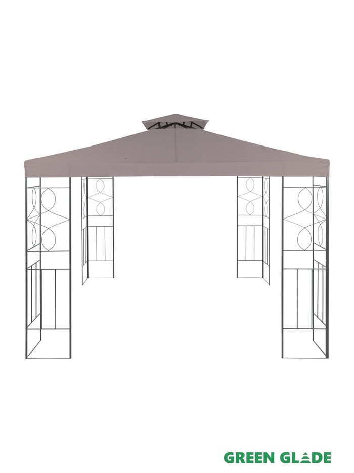 Тент-шатёр садовый Green Glade 43302, 3×3×2.45 м, полиэстер, стальной каркас, коричневый