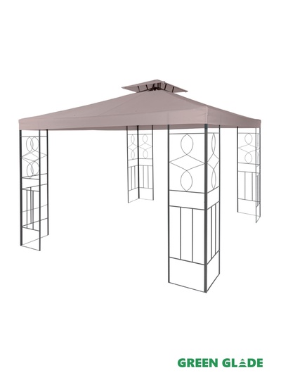 Тент-шатёр садовый Green Glade 43302, 3×3×2.45 м, полиэстер, стальной каркас, коричневый