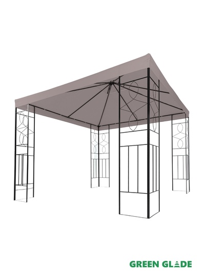 Тент-шатёр садовый Green Glade 43302, 3×3×2.45 м, полиэстер, стальной каркас, коричневый