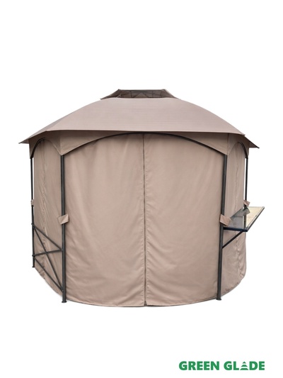 Тент-шатёр садовый Green Glade 72404, 4×4×1.95 м, полиэстер, стальной каркас, бежевый