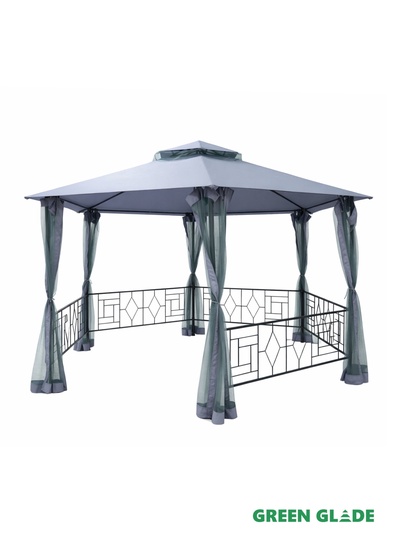 Тент-шатёр садовый Green Glade 72405, 2×2×2.75 м, полиэстер, стальной каркас, серый
