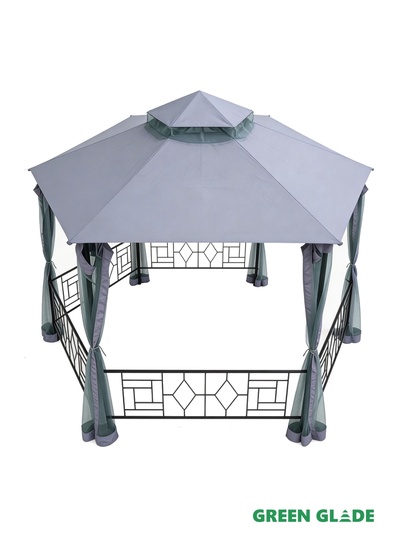 Тент-шатёр садовый Green Glade 72405, 2×2×2.75 м, полиэстер, стальной каркас, серый
