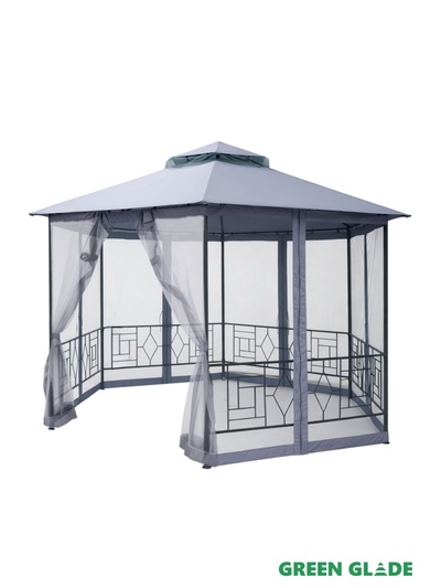 Тент-шатёр садовый Green Glade 72405, 2×2×2.75 м, полиэстер, стальной каркас, серый
