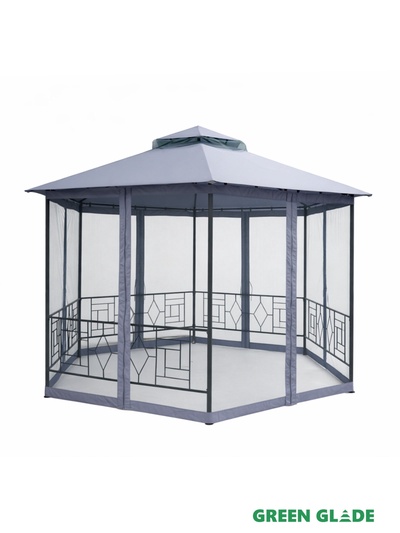 Тент-шатёр садовый Green Glade 72405, 2×2×2.75 м, полиэстер, стальной каркас, серый
