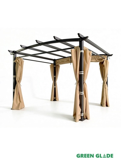 Тент-шатёр садовый Green Glade 72601, 3×3×2.32 м, полиэстер, стальной каркас, бежевый