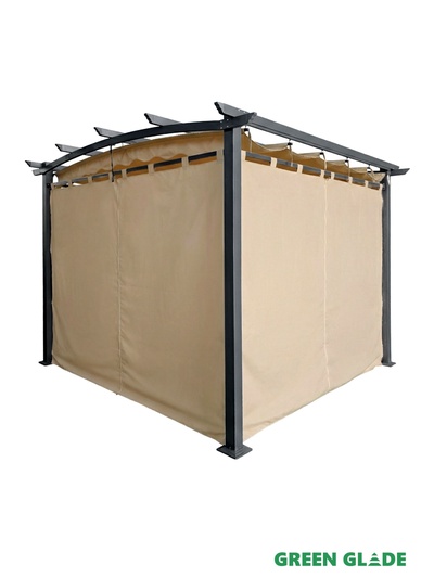 Тент-шатёр садовый Green Glade 72601, 3×3×2.32 м, полиэстер, стальной каркас, бежевый