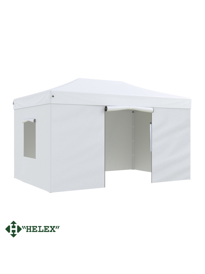 Тент-шатёр садовый Helex 4335, 4.5×3×3 м, полиэстер, стальной каркас, белый