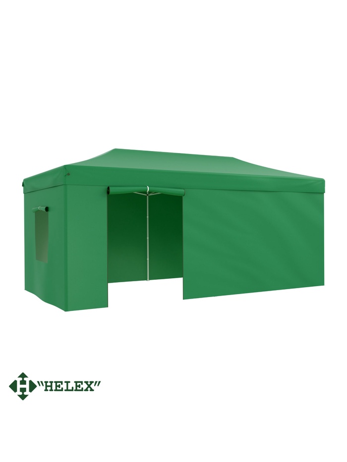 Тент-шатёр садовый Helex 4366, 6×3×3 м, полиэстер, стальной каркас, зелёный