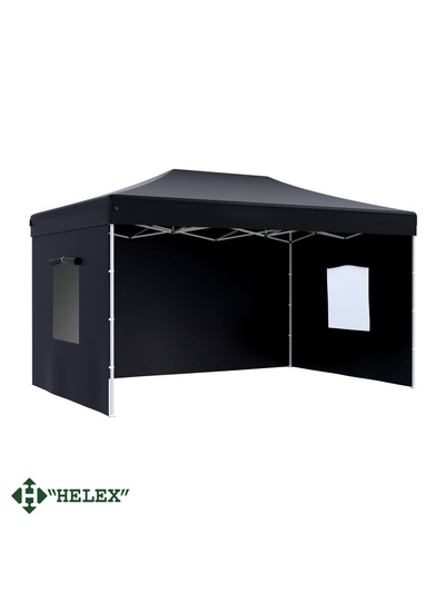 Тент-шатёр садовый Helex 4342, 4.5×3×3 м, полиэстер, стальной каркас, чёрный