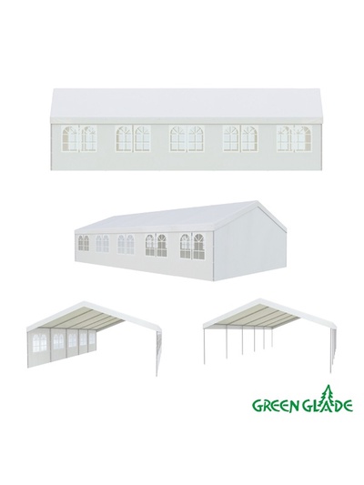 Тент-шатёр садовый Green Glade 3019, 6×10×2 м, полиэстер, металлический каркас, белый