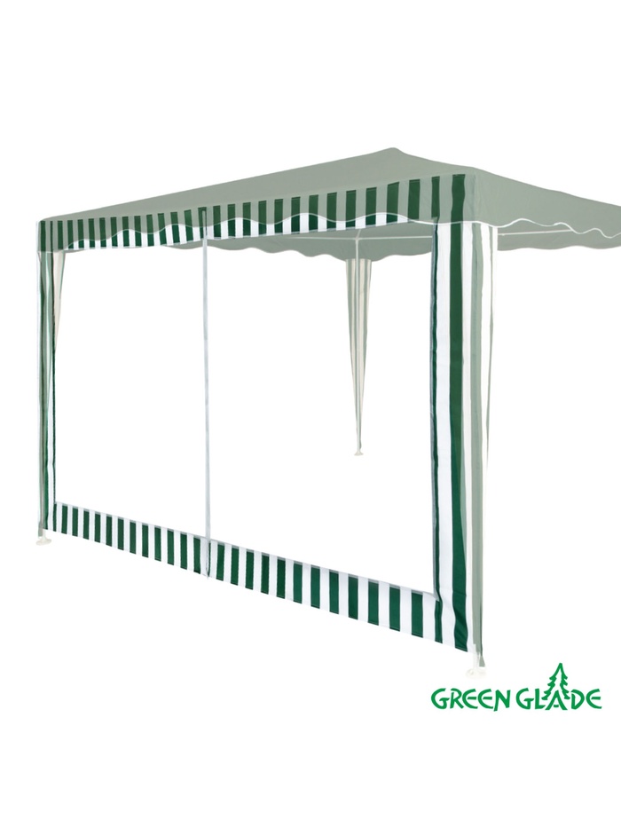 Стенка для садового тента Green Glade 4130 1,95х2,95м полиэстер с москитной сеткой зеленая (20)   11