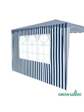 Стенка для садового тента Green Glade 4120 1,95х2,95м полиэстер с окном синяя (20)