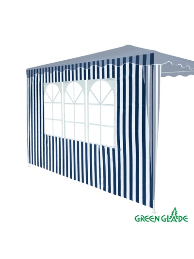 Стенка для садового тента Green Glade 4120, 1.95×2.95 м, полиэстер, с окном, синяя