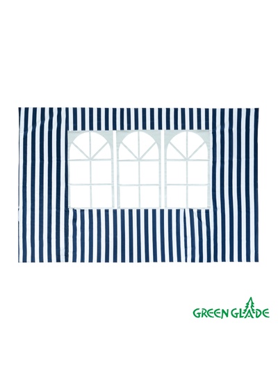 Стенка для садового тента Green Glade 4120, 1.95×2.95 м, полиэстер, с окном, синяя