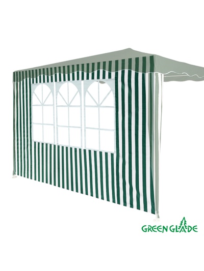 Стенка для садового тента Green Glade 4110, 1.95×2.95 м, полиэстер, с окном, зелёная