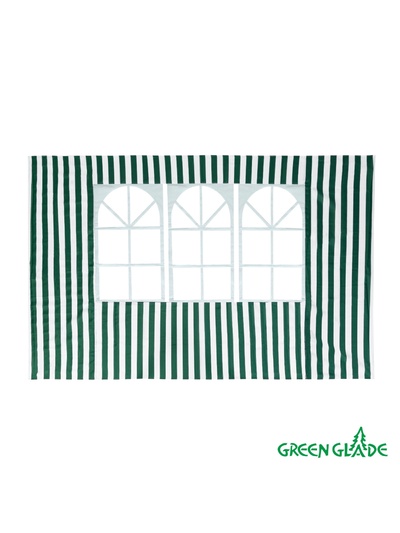 Стенка для садового тента Green Glade 4110, 1.95×2.95 м, полиэстер, с окном, зелёная