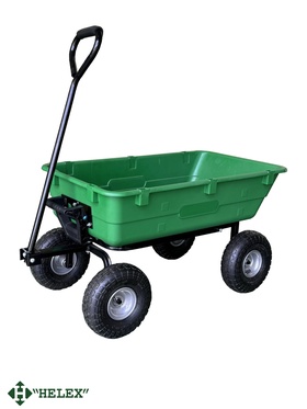 Тележка-самосвал садовая G202, 4-колесная, зелёная
