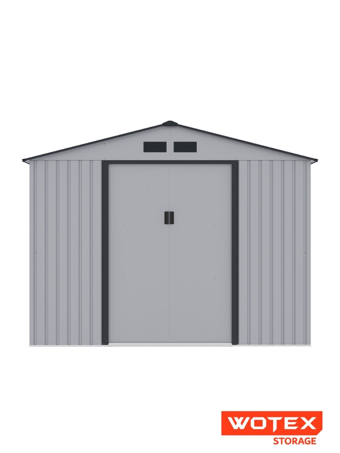 Сарай WOTEX Storage-06-2, светло-серый с черным, 277х195х213 см