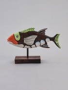 УЦЕНКА Сувенир "Рыба разноцветная" дерево на подставке 40х9х27 см - Фото 1