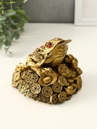 УЦЕНКА Нэцке полистоун бронза "Денежная жаба на горке китайских монет" 10х11,5х12,5 см - Фото 1