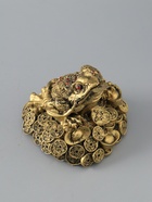 УЦЕНКА Нэцке полистоун бронза "Денежная жаба на горке китайских монет" 10х11,5х12,5 см - Фото 3