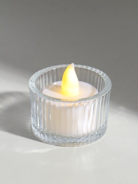 Подсвечник на 1 свечу «Ребристость», стекло, 5.2×5.2×3.5 см