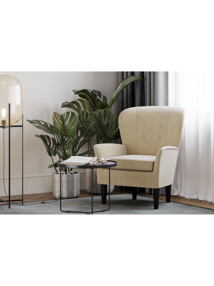 Кресло «Рио», 870×880×1040 мм, велюр, цвет луна 05 бежевый