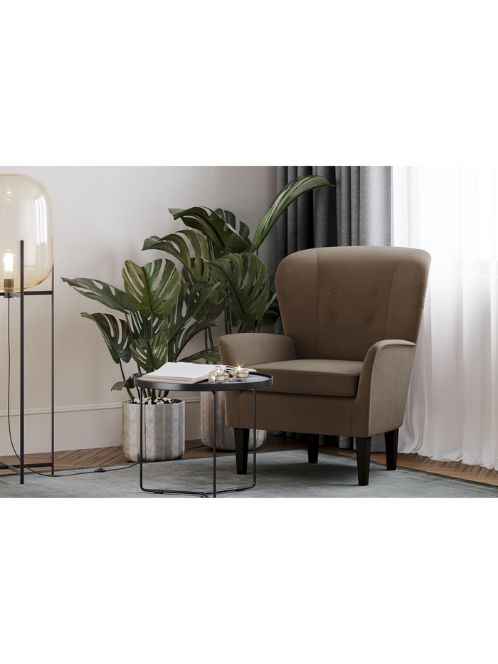 Кресло «Рио», 870×880×1040 мм, велюр, цвет луна 25 браун