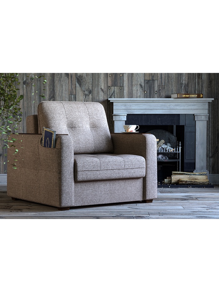 Кресло - кровать «Smart 3», спальное место 770×2000 мм, механизм каскад, рогожка, цвет шерлок 932