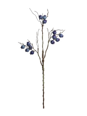 Цветы искусственные «Ветка голубики», ягода 2.5 см, h=60 см, синие