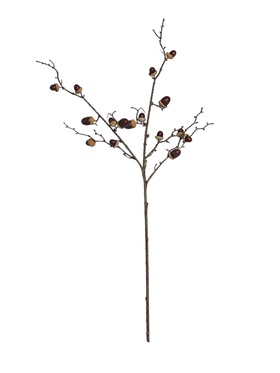 Цветы искусственные «Ветка жёлудей дуба», жёлудь 3.5 см, h=76 см, коричневые