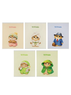 Комплект тетрадей 36 листов в клетку Calligrata, 5 штук