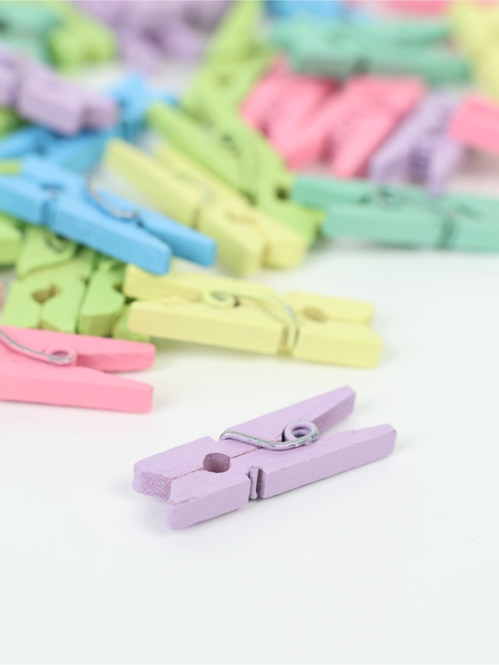 Набор прищепок для декора Макарун 50  шт, 1шт-2,5 см, цвет МИКС