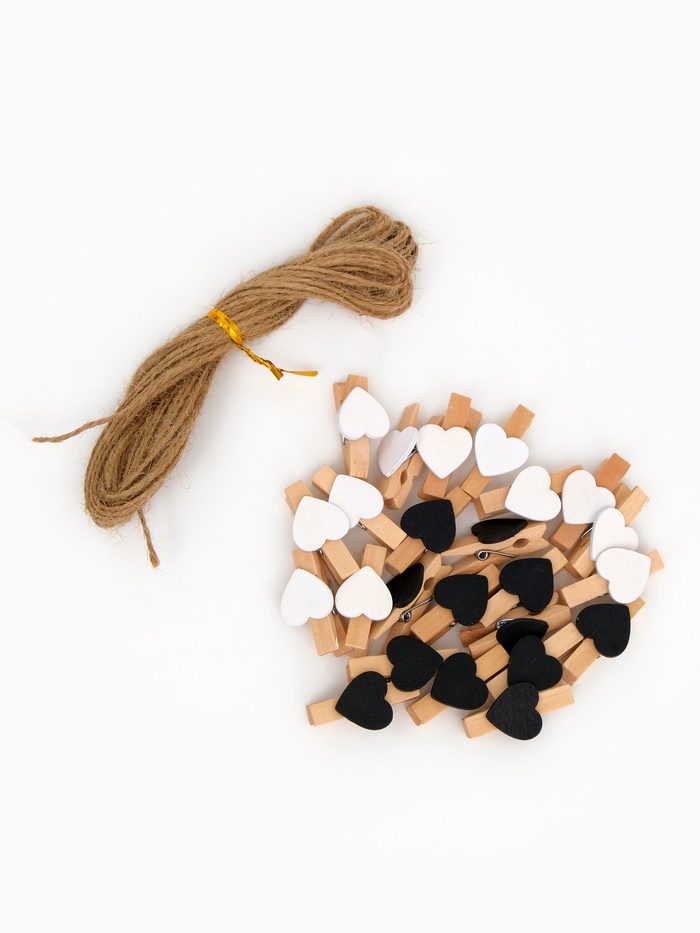 Прищепки декоративные «Сердечки» набор 25 штук, цвет красный