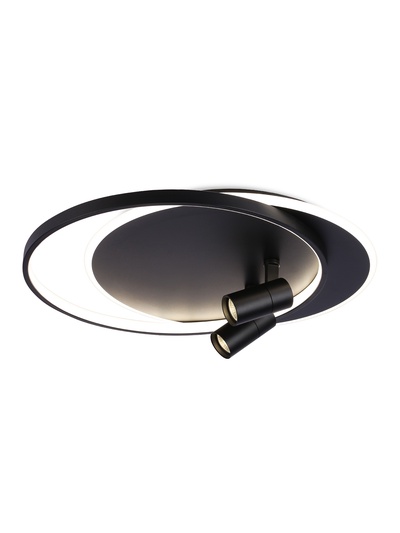 Люстра FL51393, пульт, LED, 3000-6400K, 65 Вт, 56×48×12 см, чёрная